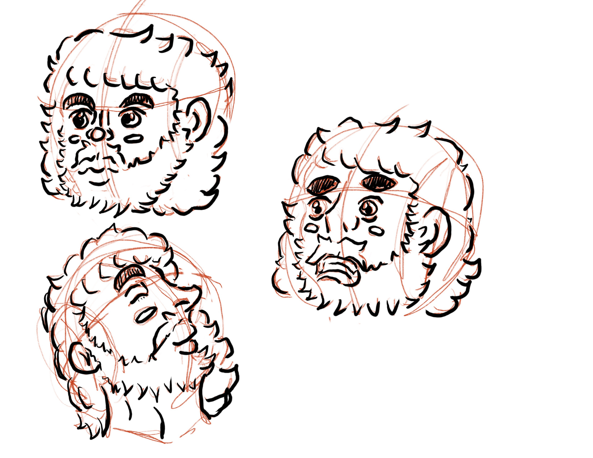 Character head explorations by Cassie Strickland